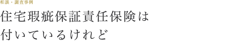 住宅瑕疵保証責任保険は付いているけれど